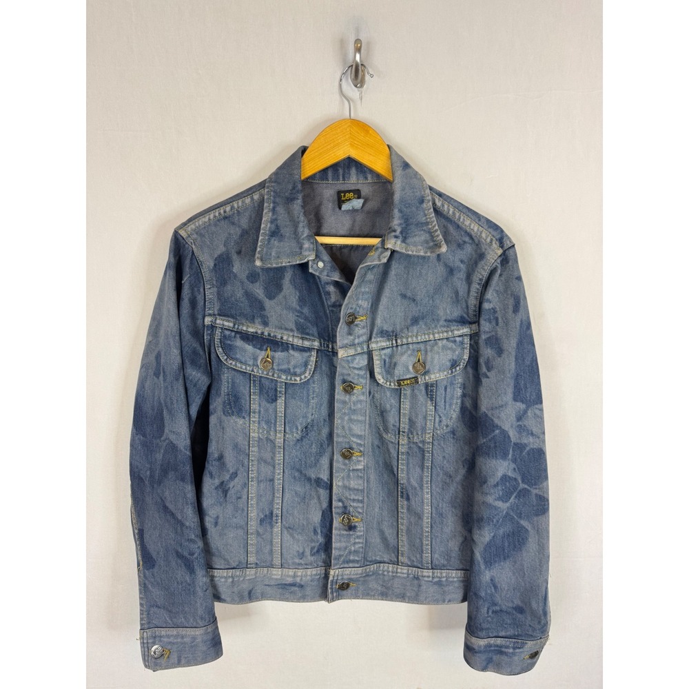 Vintage‎ 80s Lee Denim Trucker Jacket Blue Acid Wash Tie Dye Canada Mens S